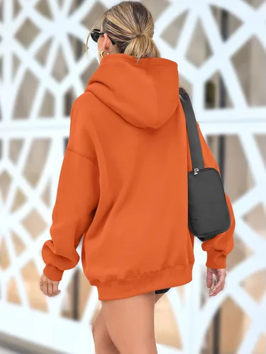 Miniatura 9 de AUTOMET Sudaderas de gran tamaño con capucha de forro polar para mujer, camisas de manga larga, sudaderas con bolsillo para otoño 2025