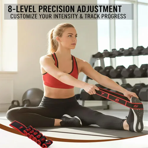 Miniatura 5 de Banda de resistencia para fitness, banda de resistencia numerada para estiramiento y yoga, equipo de entrenamiento de cuerpo completo para gimnasio