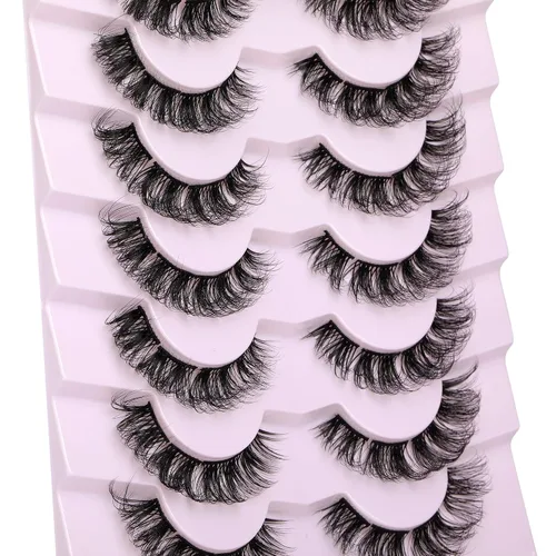 Miniatura 4 de Extensiones de pestañas naturales en racimo, pestañas postizas de aspecto natural wispy, pestañas individuales, tiras 3D, extensiones de pestañas