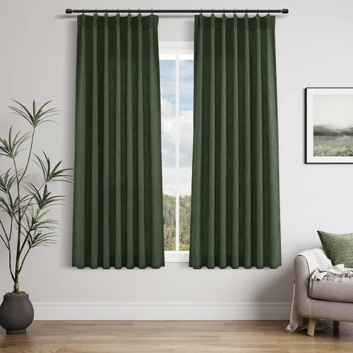 Miniatura 91 de Juego de 2 paneles de cortinas de ventana de cocina beige de 24 pulgadas de largo, con textura de lino, plisadas, filtrantes de luz, semi pequeñas