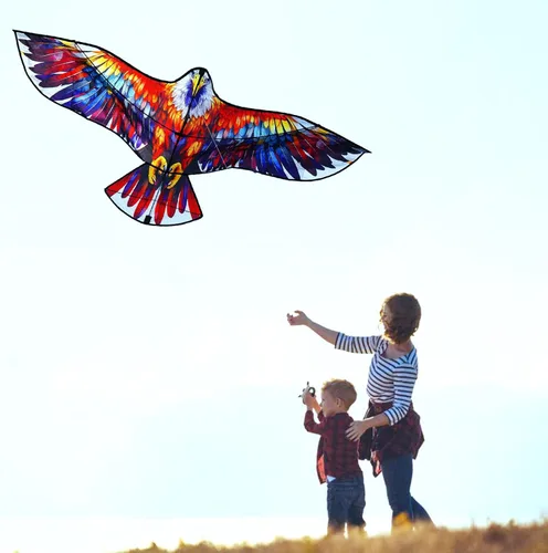 Miniatura 5 de HENGDA KITE Cometa de águila, para niños y adultos, fácil de volar, excelente diseño de tela y estructura, las imágenes son hermosas en alta