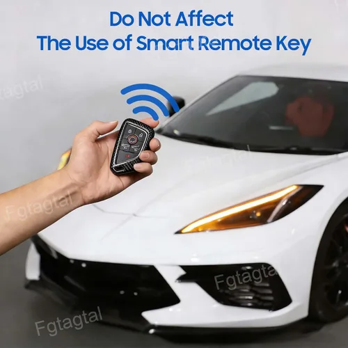 Miniatura 3 de Funda para llavero para Corvette C8 2020-2024, funda de llave inteligente ABS con control remoto, accesorios para llavero, 1 unidad