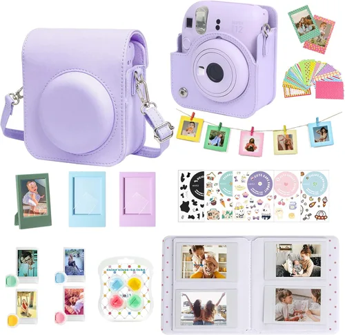 Miniatura 12 de Kit de accesorios para funda Fujifilm Instax Mini 12 para cámara instantánea + álbum para mini película de 3 pulgadas + filtros de color + álbum