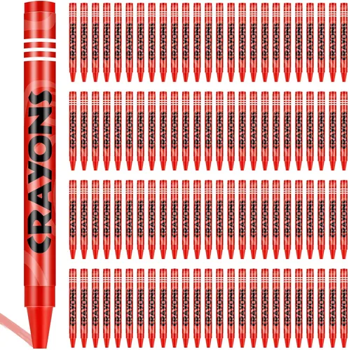 Tenceur Juego de 100 crayones de un solo color a granel, regalos de fiesta, pasteles para adultos, profesores, pintura, aulas, grupos, fiestas, Rojo