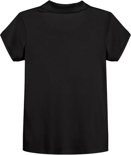 Miniatura 2 de IZOD - Camiseta de manga corta para uniforme escolar de niñas, cierre de botones, tejido entrelazado cómodo y suave
