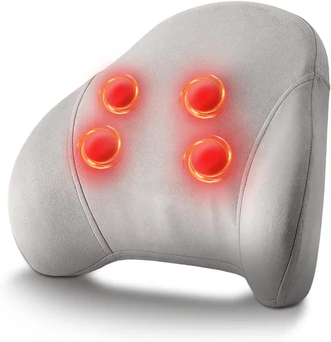 Masajeador Shiatsu de espalda con calor, masaje de tejido profundo para alivio del dolor de cuello, hombros y espalda baja, masajeador portátil