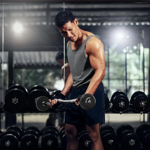 Miniatura 6 de Philosophy Gym Barra de Mancuerna de Goma Fija, Barra EZ Curl con Peso Precargado para Entrenamiento de Fuerza y Levantamiento de Pesas