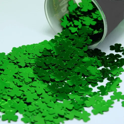 Miniatura 12 de Confeti Shamrock 1/4" Verde - Paquete al por menor #9075 QS0