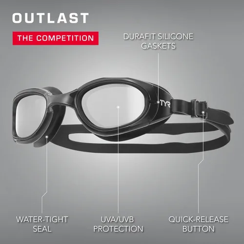Miniatura 4 de TYR Special Ops 2.0 Swim Goggles – Racing Goggles for Adults, Anti-Fog, UV Protection, Mirrored & Non-Mirrored Lenses Negro