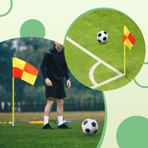 Miniatura 6 de Juexica Banderas de esquina de fútbol de repuesto, 4 unidades, banderas de árbitro portátil, grande, cuadradas, para campo de juego, para fútbol