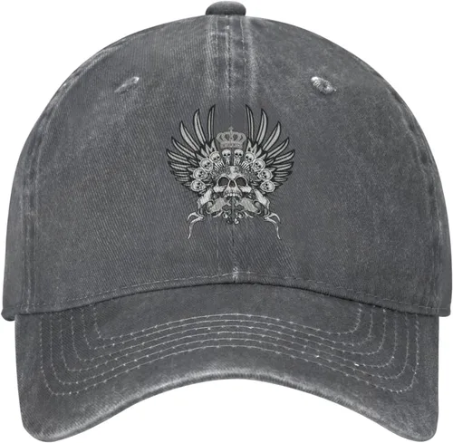 Miniatura 2 de Cowboy Hat Trendy Hats for Man and Women Djustable Four Season Outdoor Baseball Cap of Hell Skull with Angel Deep Heather