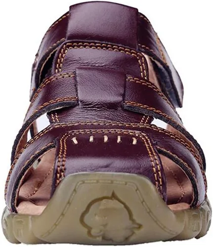 Miniatura 2 de DADAWEN - Sandalias deportivas de cuero para niños y niñas, puntera cerrada, para exteriores (para bebés, niños pequeños y grandes)