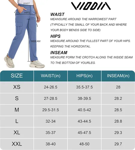 Miniatura 7 de Viodia Pantalones cargo de senderismo para mujer, de secado rápido, UPF50+, impermeables, para pesca, golf, viajes, con bolsillos
