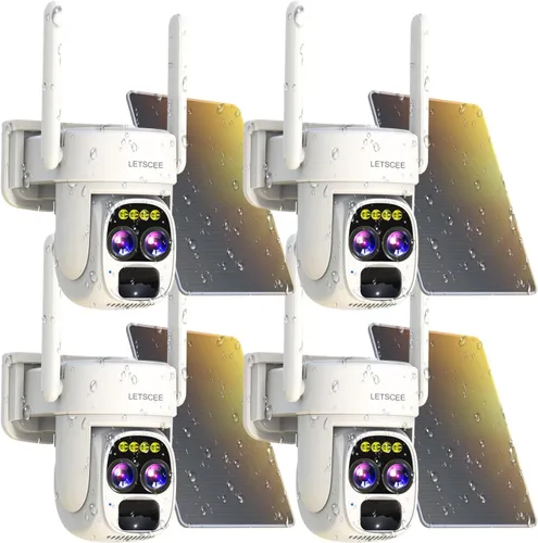 Miniatura 11 de LETSCEE Cámaras de seguridad inalámbricas para exteriores alimentadas por energía solar para seguridad del hogar, cámara exterior de visión de 360°