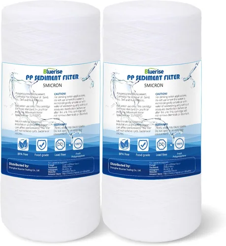 BLUERISE Cartucho de repuesto de filtro de agua para toda la casa de 5 micrones, 10 x 4.5 pulgadas, para sedimentos, sistema de filtración RO de
