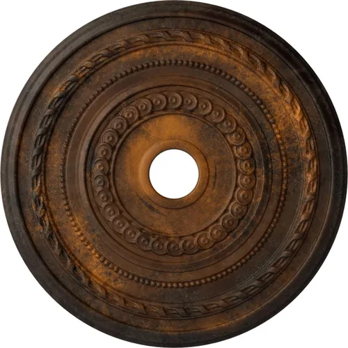 Miniatura 78 de Ekena Millwork CM25COFCS Cole Medallón de Techo, 25 3/8"OD x 3 3/8"ID x 1 3/8"P, pintado a mano Flash Cobre