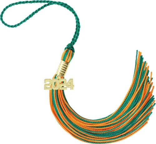 Miniatura 362 de Borla de graduación Aqua 2022, todos los colores escolares disponibles, fabricada en Estados Unidos