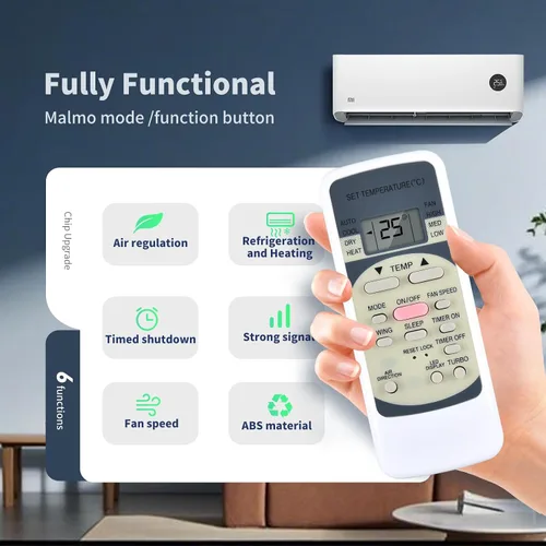 Miniatura 5 de PZL Nuevo control remoto de repuesto de CA R51M/E, control remoto universal de CA para modelos de aire acondicionado Midea