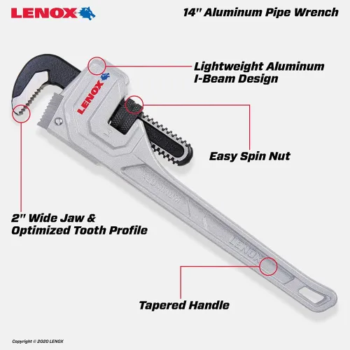 Miniatura 2 de LENOX Llave de tubo de aluminio, 14 pulgadas (LXHT90614)