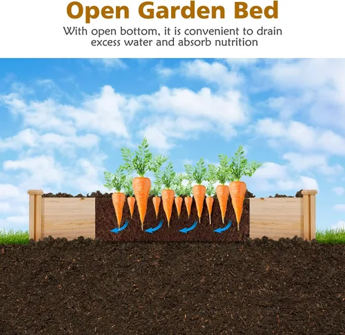 Miniatura 5 de S AFSTAR Cama de jardín elevada de madera, kit de jardinera divisible, cama elevada para plantar flores al aire libre, macetas sobre el suelo