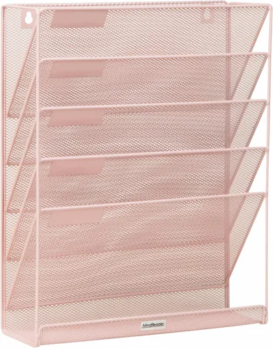 Miniatura 15 de Mind Reader MAGSTACK Soporte apilado para documentos montado en la pared, papel, bandeja de archivos, organizador de oficina, 6 compartimentos, Negro