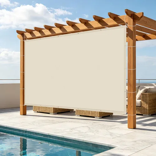 Miniatura 7 de Windscreen4less Vela de Sombra Solar Impermeable de 10' x 24' con Borde Recto, Toldo Cobertura para Exteriores, Bloqueo UV para Césped, Patio
