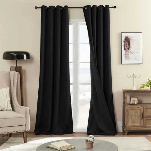Miniatura 17 de Rutterllow - Cortinas 100% opacas, paneles de cortina con ojales, aislamiento térmico y bloqueo de luz para habitación y sala de estar
