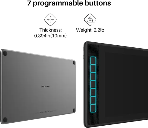 Miniatura 8 de HUION Kamvas Pro 13 2.5K QHD+ Tableta de dibujo portátil con pantalla 13.3 pulgadas, laminado completo QLED, 99% Adobe RGB, lápiz capacitivo PW517