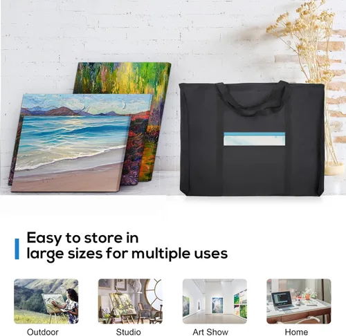 Miniatura 6 de JJRING Dacron - Bolsa ligera para portafolio de arte, 19.6 x 25.6 pulgadas, para 18 x 24 pulgadas, funda de almacenamiento negra para póster