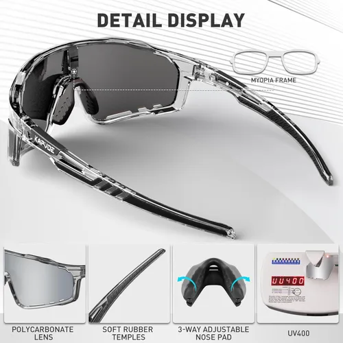Miniatura 4 de KAPVOE Gafas de Ciclismo Polarizadas para Hombres y Mujeres MTB Bicicleta Montaña TR90 Gafas Deportivas para Correr Bicicleta K76 a09