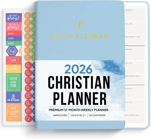 Miniatura 10 de Agenda cristiana 2026 y diario de oración Fortalece tu relación con Dios y navega mejor por su camino por ti Agenda diaria con versículos
