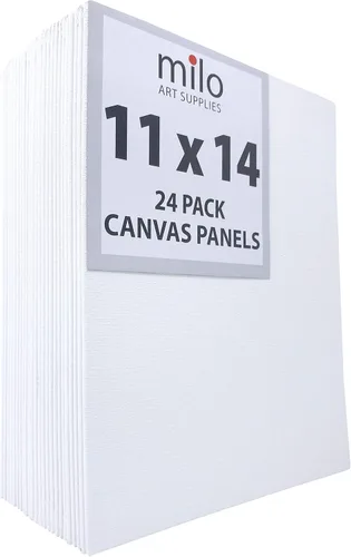 Miniatura 6 de milo Tableros de lienzo para pintar 11 x 14 pulgadas Paquete de 24 paneles de lienzo planos, imprimados y listos para pintar suministros de arte