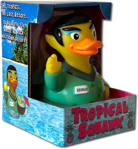 CelebriDucks - Tropical Squawk Edición Limitada - Patos de Goma Flotantes - Juguete de Baño Coleccionable para Niños y Adultos de Todas las Edades