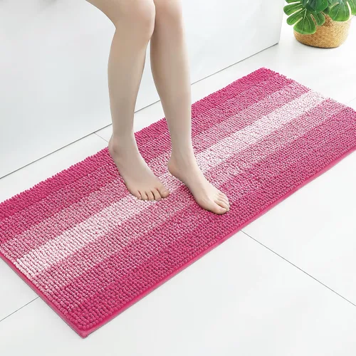 Miniatura 26 de Gibelle Alfombras Azules para Baño, Alfombra de Baño de Chenilla de Lujo, Alfombra Pequeña Antideslizante para Ducha y Alfombras para el Suelo