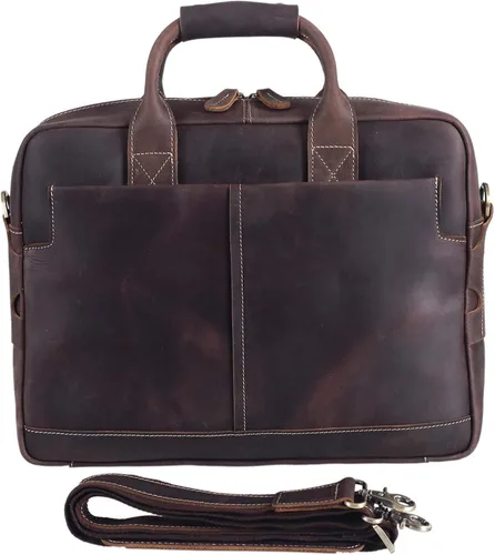 Miniatura 7 de CUSTOMHOUZZ - Maletín de piel para hombre con cremallera, para hombre