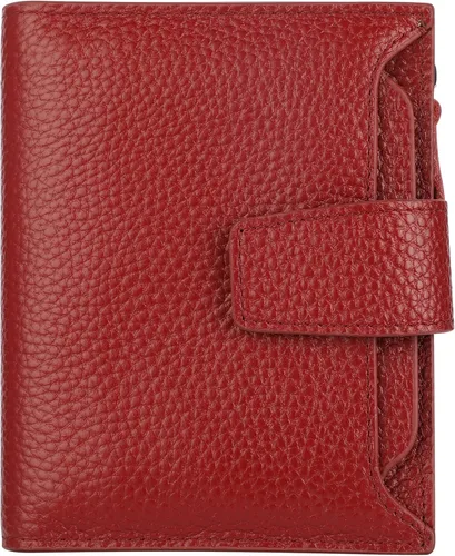 Miniatura 13 de Lavemi Pequeña cartera compacta para mujer, con bloqueo RFID, de piel auténtica, plegable, con ventanas de identificación