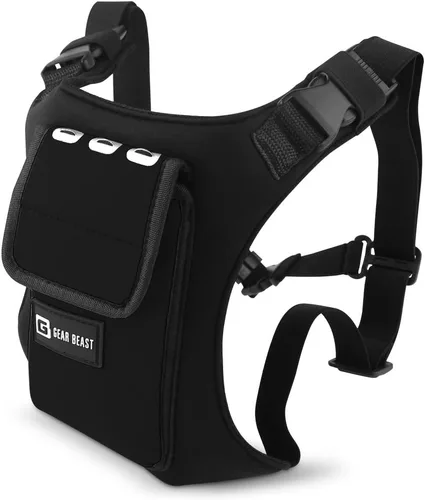 Gear Beast Mochila unisex para correr, correr, senderismo y ciclismo, compatible con la mayoría de los teléfonos inteligentes, color negro