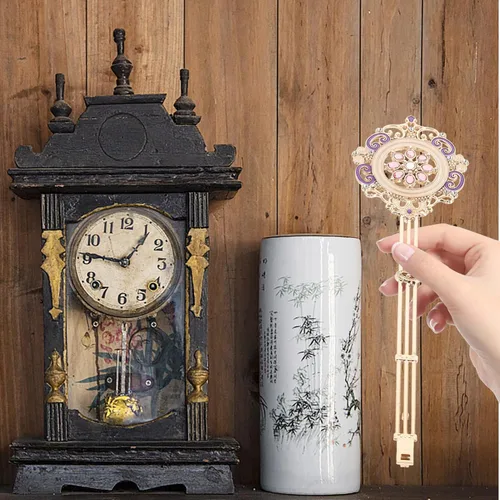 Miniatura 2 de Yardwe Piezas de repuesto de martillo de péndulo de cuarzo para relojes de pared, accesorio de movimiento de reloj de metal para proyectos