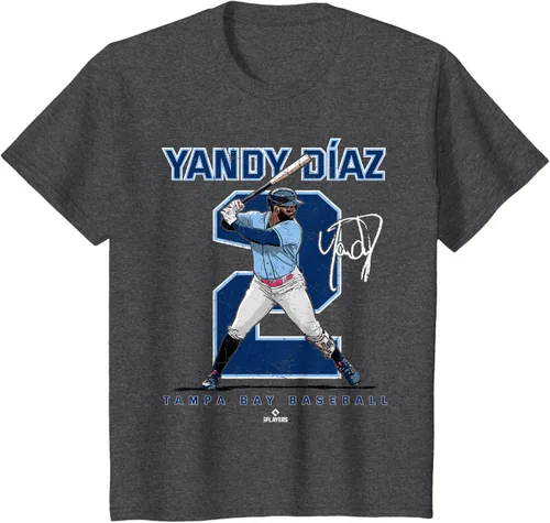 Miniatura 19 de Camiseta Number and Portrait Yandy Diaz Tampa Bay MLBPA, Negro