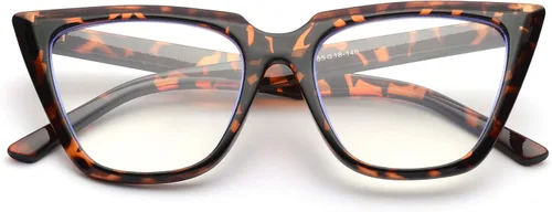 Miniatura 6 de ZUVGEES Gafas de lectura elegantes de gran tamaño con bloqueo de luz azul CatEye para mujer, marcos de anteojos grandes, lentes grandes, lectores