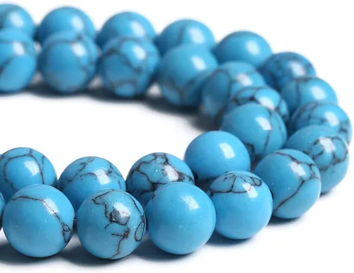 Miniatura 132 de 4MM 86 piezas cuentas sueltas de calcedonia azul aguamarina para hacer joyas, pulseras, collares Aguamarina azul