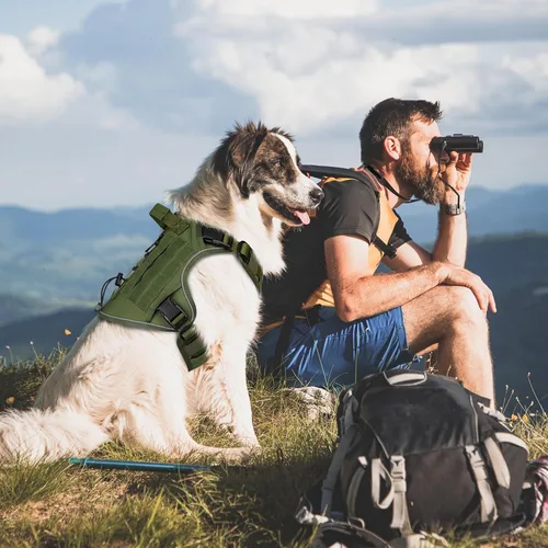 Miniatura 5 de WINGOIN - Arnés táctico para perros grandes, resistente sin tirones con asa, ajustable, reflectante, militar, K9, pastor alemán, para entrenamiento