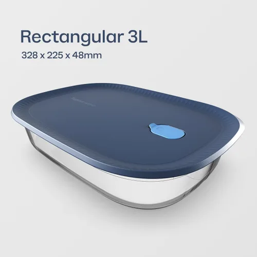 Miniatura 7 de Tupperware Voila Vidrio XL Rectangular para Almacenamiento de Alimentos – Cazuela Hermética, 3.2 qt / 3 L