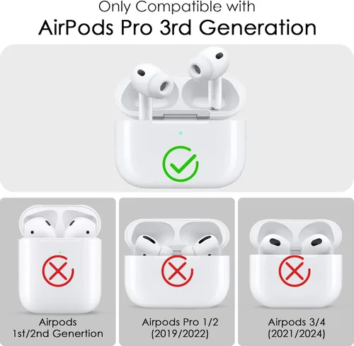 Miniatura 2 de Funda para Apple Airpods iPods Pro 3, fundas transparentes 2025 lindas mujeres, VISOOM Cute Air Pods Pro3 funda transparente para Airpods iPods Pro