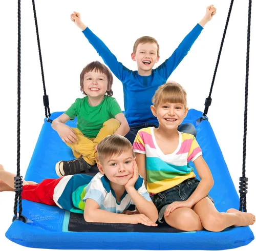 Trekassy Columpio de árbol de plataforma grande de 60 pulgadas de 700 libras para niños y adultos, asiento de Textileno resistente al agua y