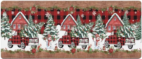 Miniatura 7 de Tapete de baño de Navidad para bañera, antideslizante, de secado rápido y absorbente, de tierra de diatomeas, tapete de cocina, tapete rojo