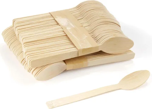 Miniatura 7 de Bulk Pack - Utensilios de chapa de bambú para cenas, catering, 50