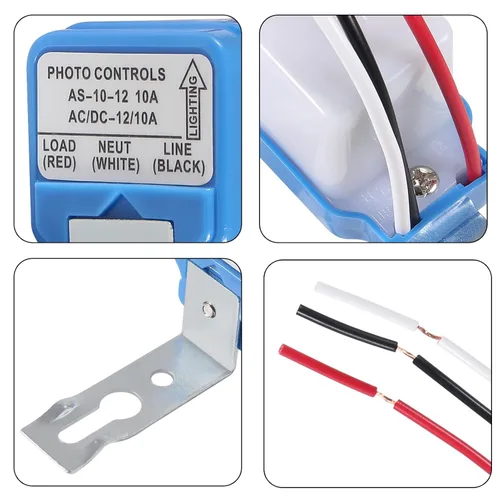 Miniatura 3 de Interruptor de fotocélula de 12 V 10 A, interruptor automático de sensor de luz de fotocélula de encendido/apagado automático, interruptor de luz a