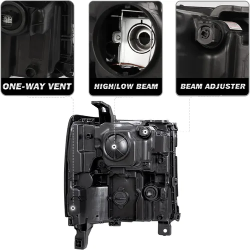 Miniatura 3 de SOCKIR Conjunto de faros delanteros HID/Xenon para Chevy Silverado 1500/2019 Chevy Silverado 1500/2019 Chevy Silverado 1500 LD 2016 2017 2018
