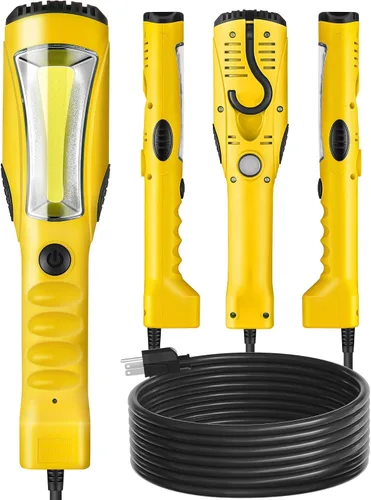 Miniatura 11 de Luz de trabajo LED de 18W, luz LED COB de 2000 lm de 15 pies, luz de mano para debajo del capó con cable de 16 calibre SJTW, gancho giratorio